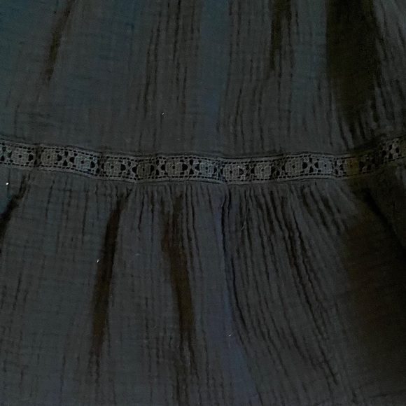 CATHERINE MALANDRINO 100% Organic Cotton,Black Midi Dress - Picture 6 of 11